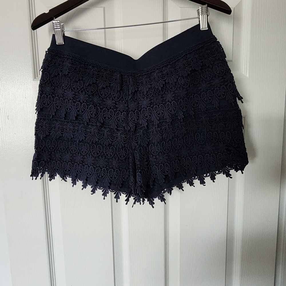Sexy Express Navy Lace High Waist Women Shorts